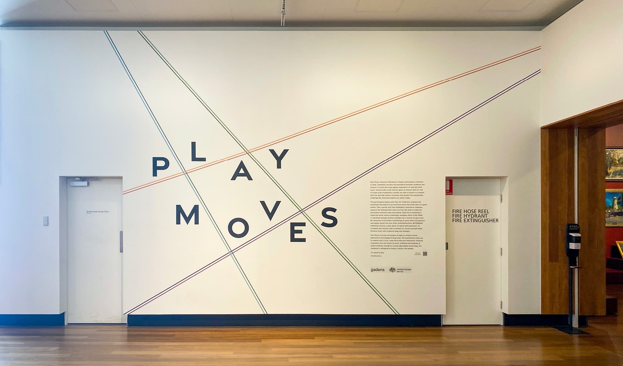 Play Moves Exhibition Title Wall