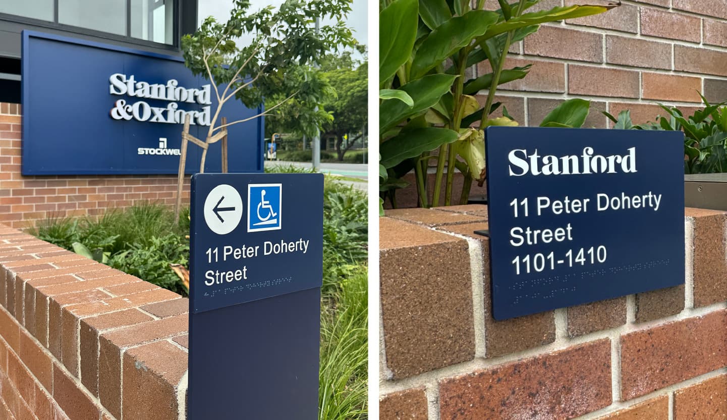 Stanford and Oxford Signage