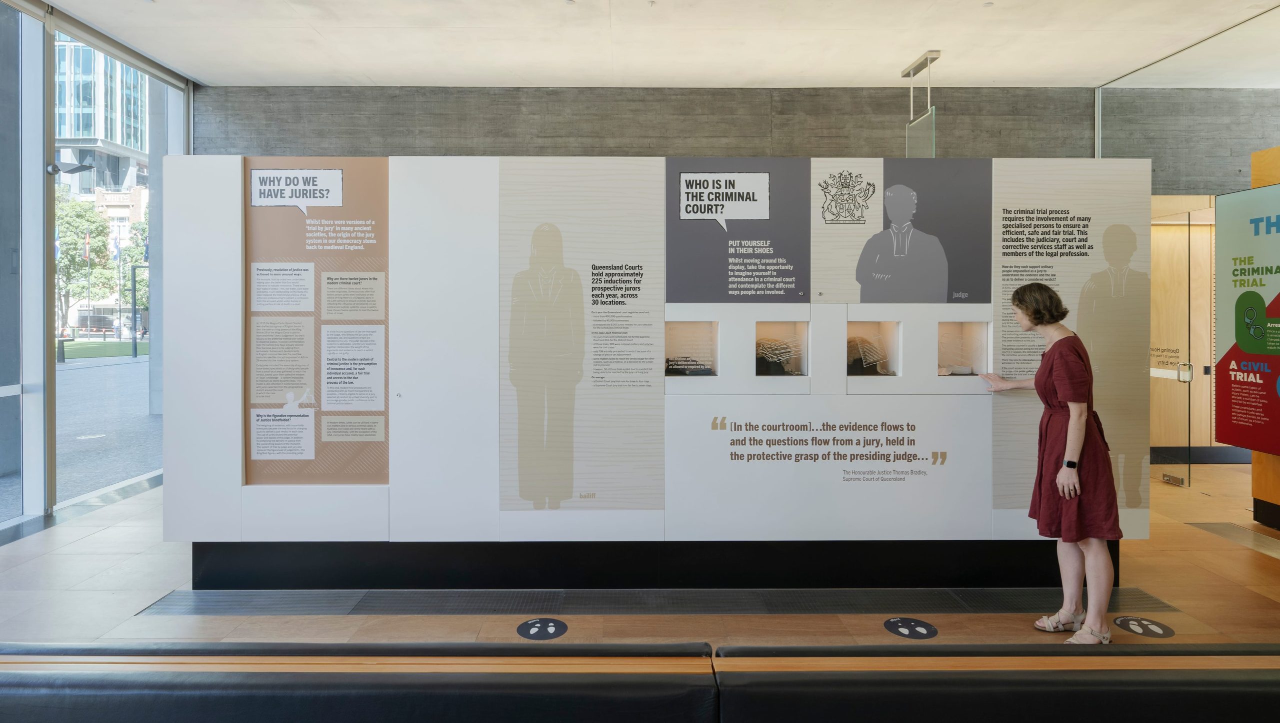 We, The Jury exhibition display and information wall